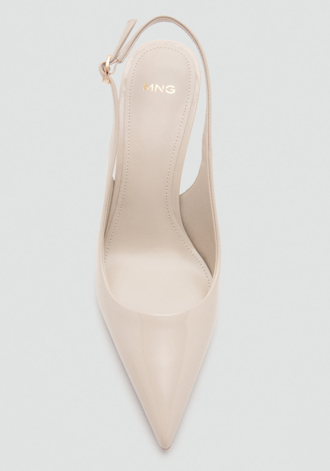 Patent Leather Heel Shoes - Cream