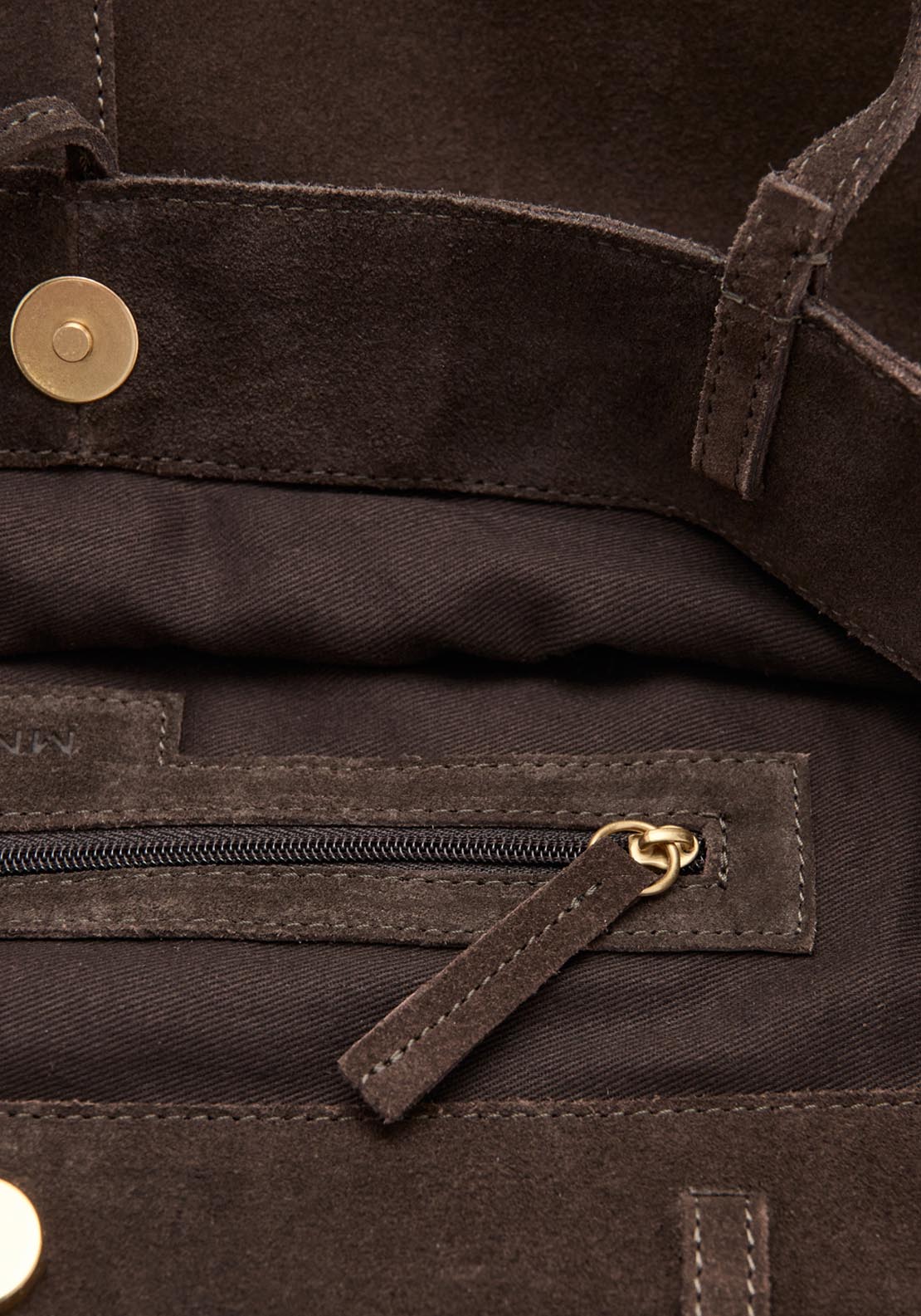 Suede Shopper Bag With Bow Closure - Brown