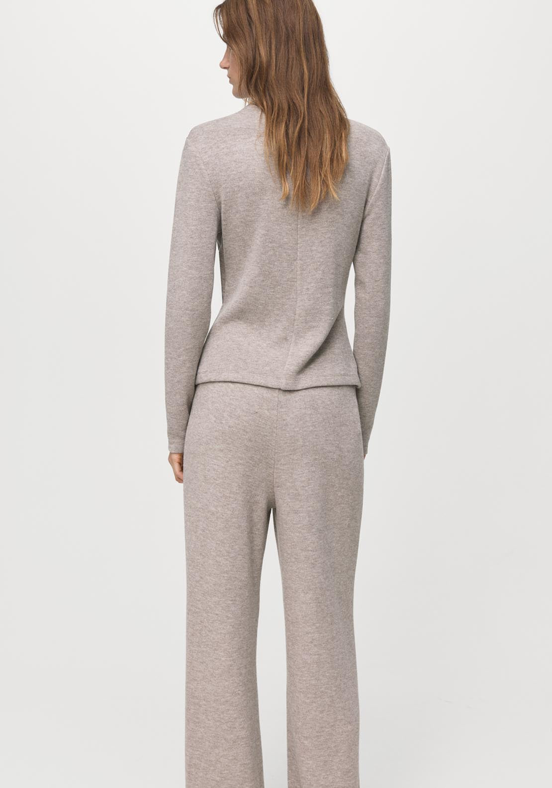 Fine Knit Perkins Neck Sweatshirt - Brown