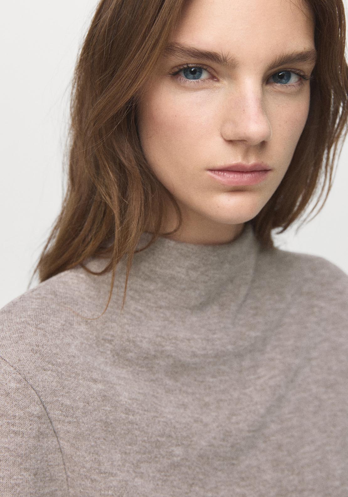 Fine Knit Perkins Neck Sweatshirt - Brown