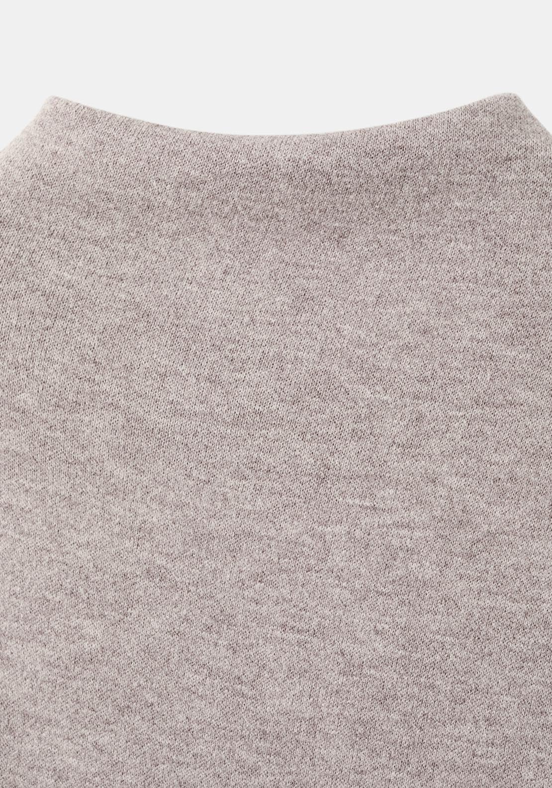 Fine Knit Perkins Neck Sweatshirt - Brown