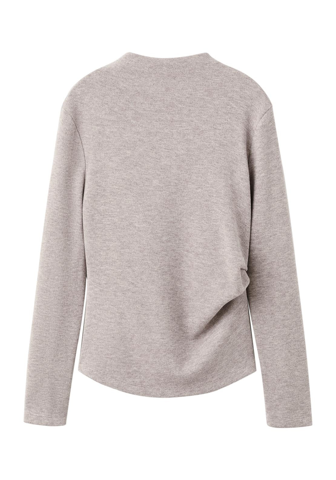 Fine Knit Perkins Neck Sweatshirt - Brown