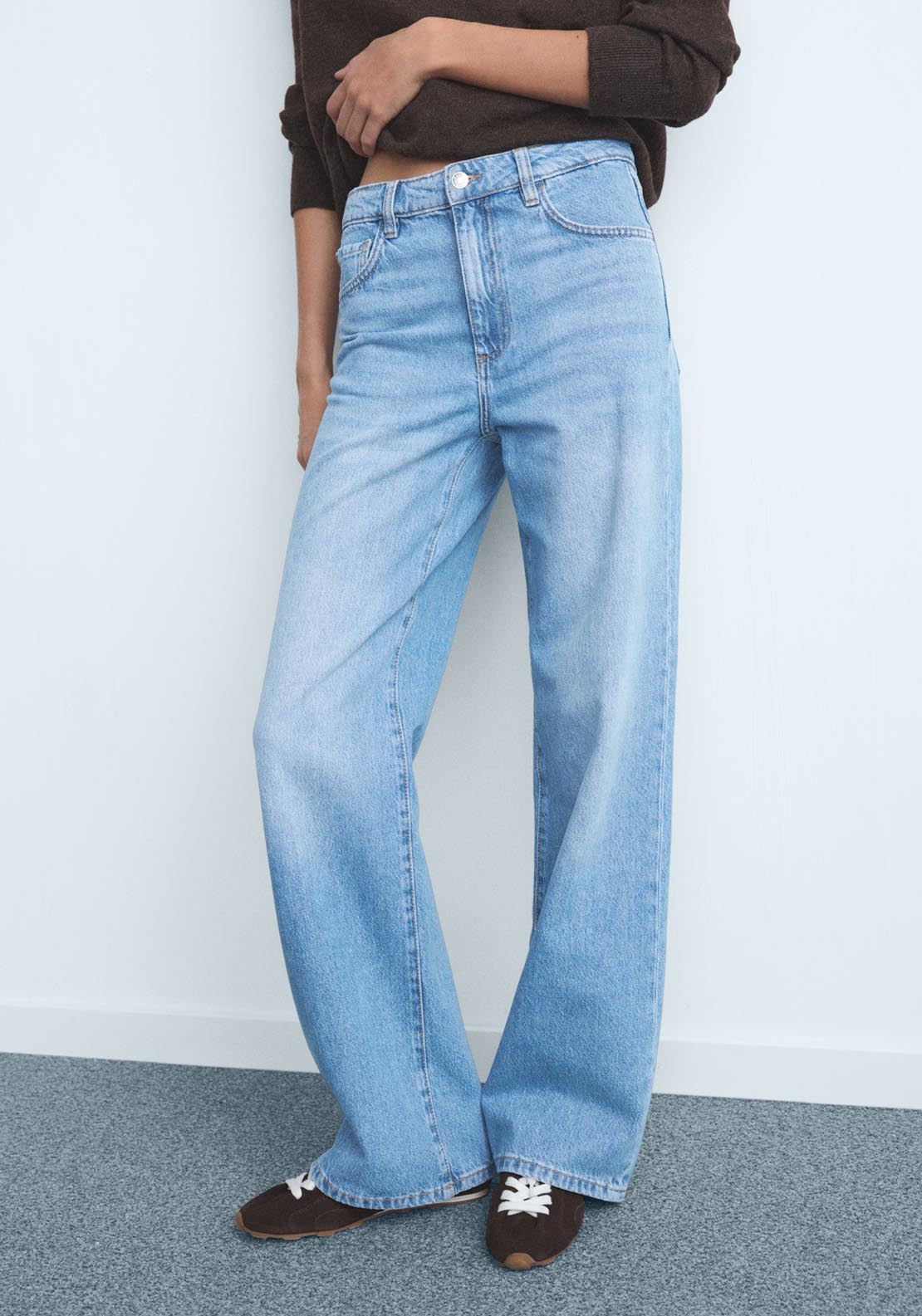 Danila High Waisted Wide Leg Jeans - Blue