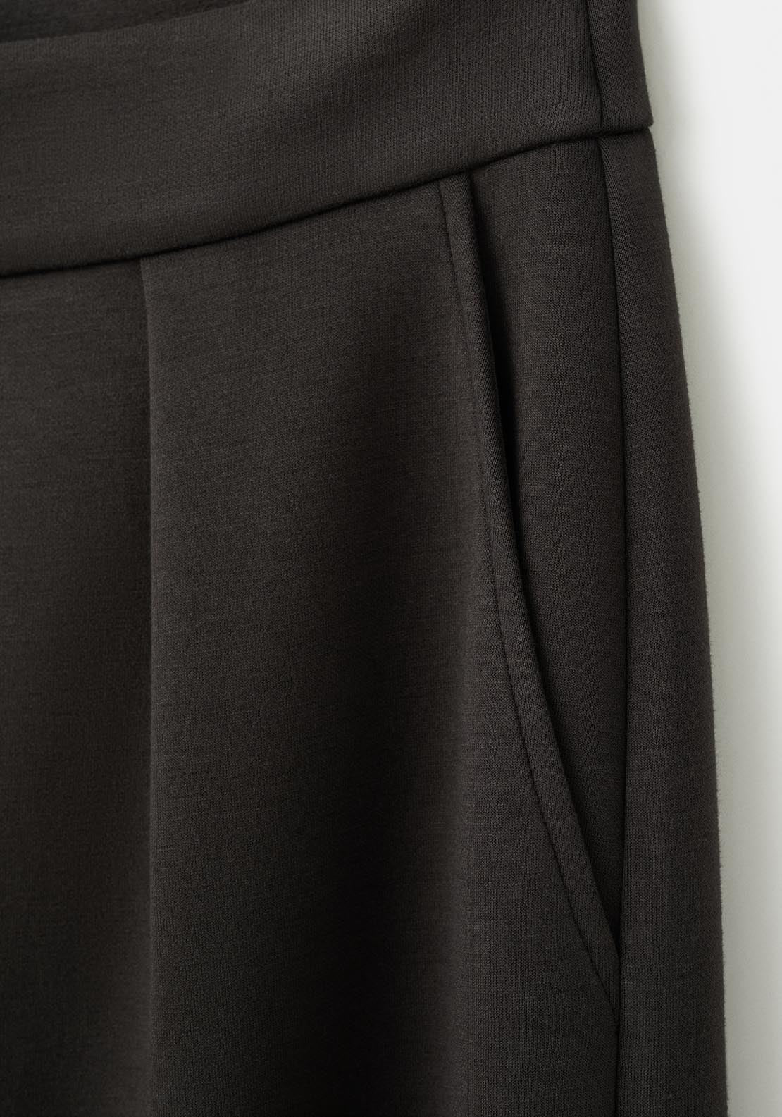 Mango Elastic Waist Straight Fit Trousers - Brown 7 Shaws Department Stores