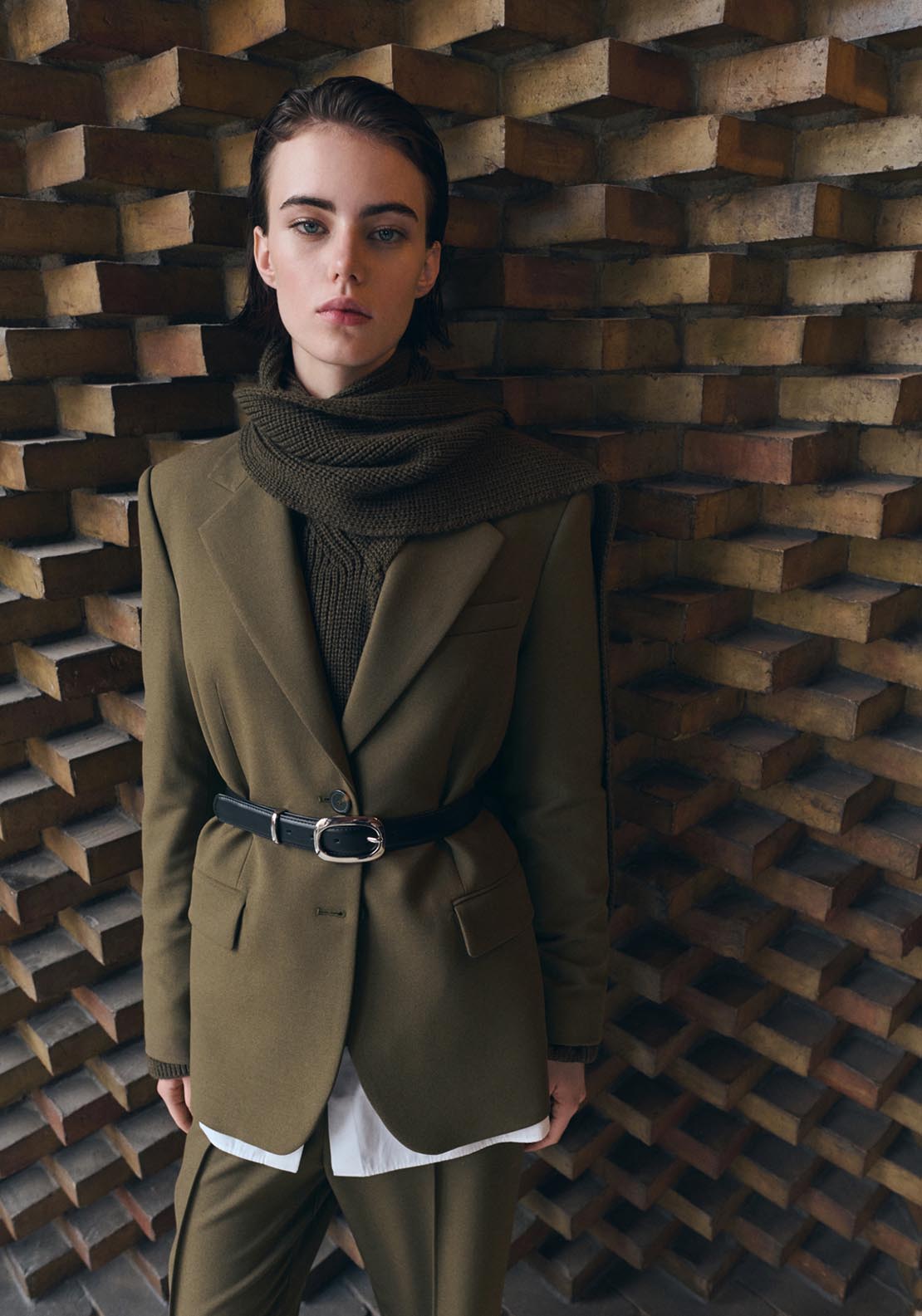 Straight Fit Blazer - Green