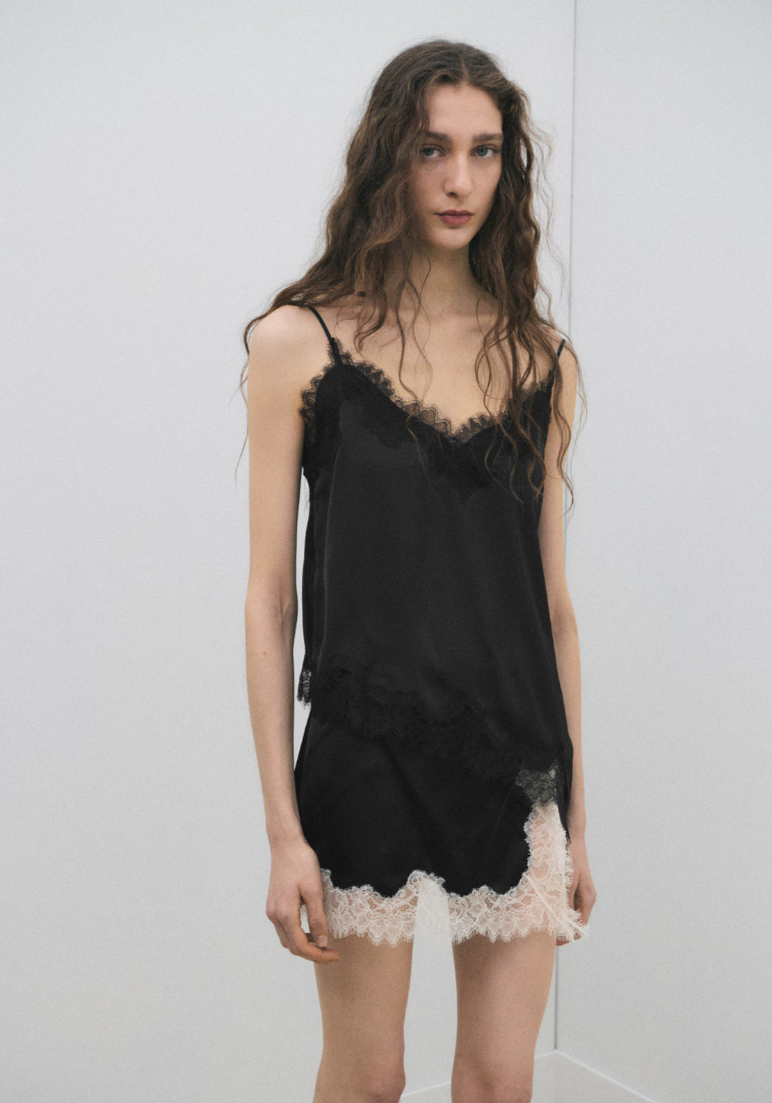 Mango Lace Asymmetrical Top - Black 1 Shaws Department Stores