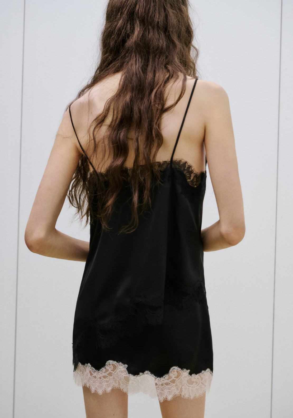 Mango Lace Asymmetrical Top - Black 2 Shaws Department Stores