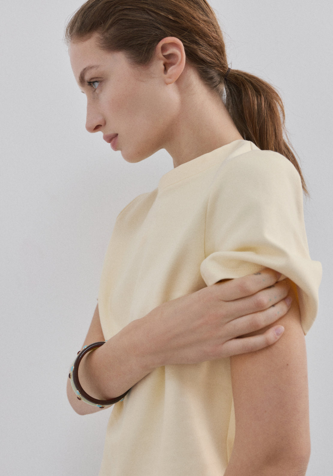 Short Sleeved Cotton T-Shirt - Light Yellow