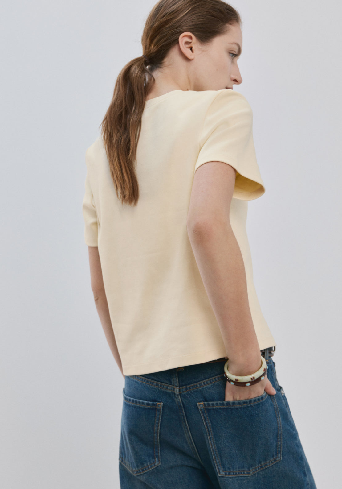 Short Sleeved Cotton T-Shirt - Light Yellow