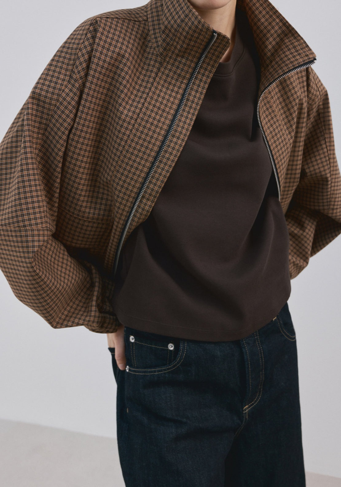 Short Sleeved Cotton T-Shirt - Brown