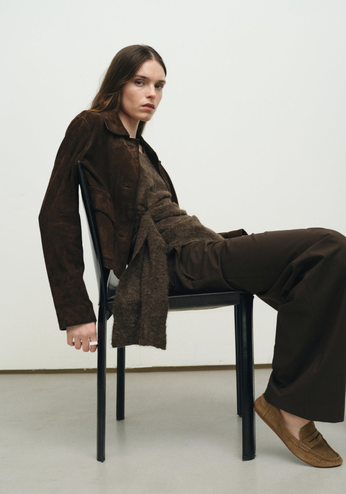 Suede Penny Loafers - Brown