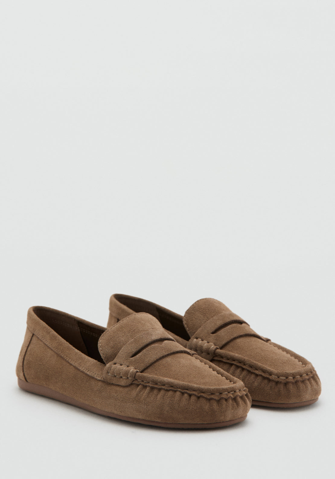 Suede Penny Loafers - Brown