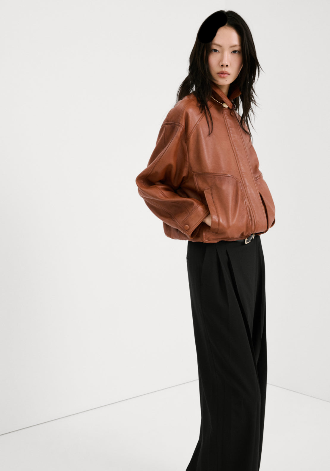 Asymmetrical Wrap Pants - Black