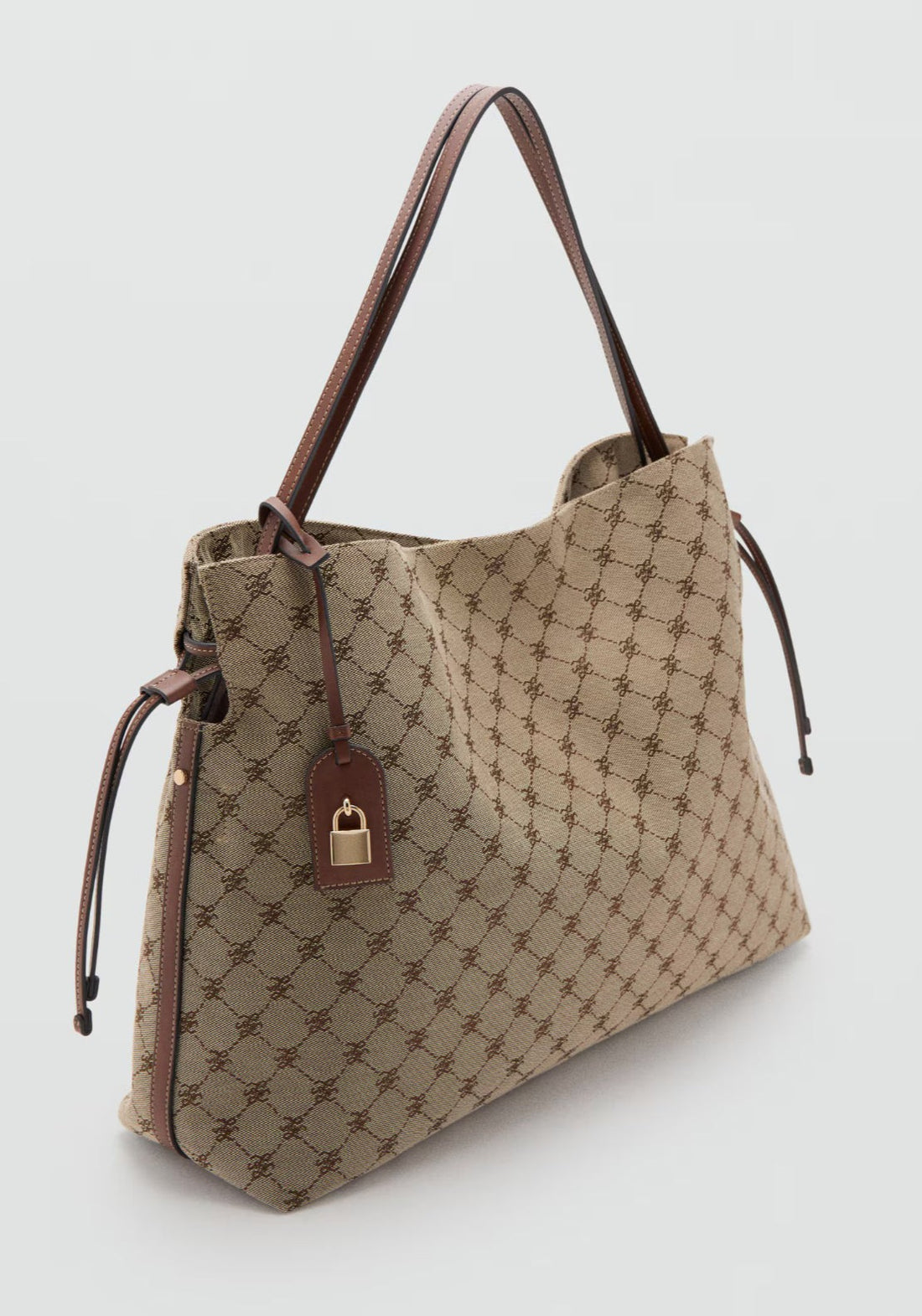 Logo Print Drawstring Bag - Brown