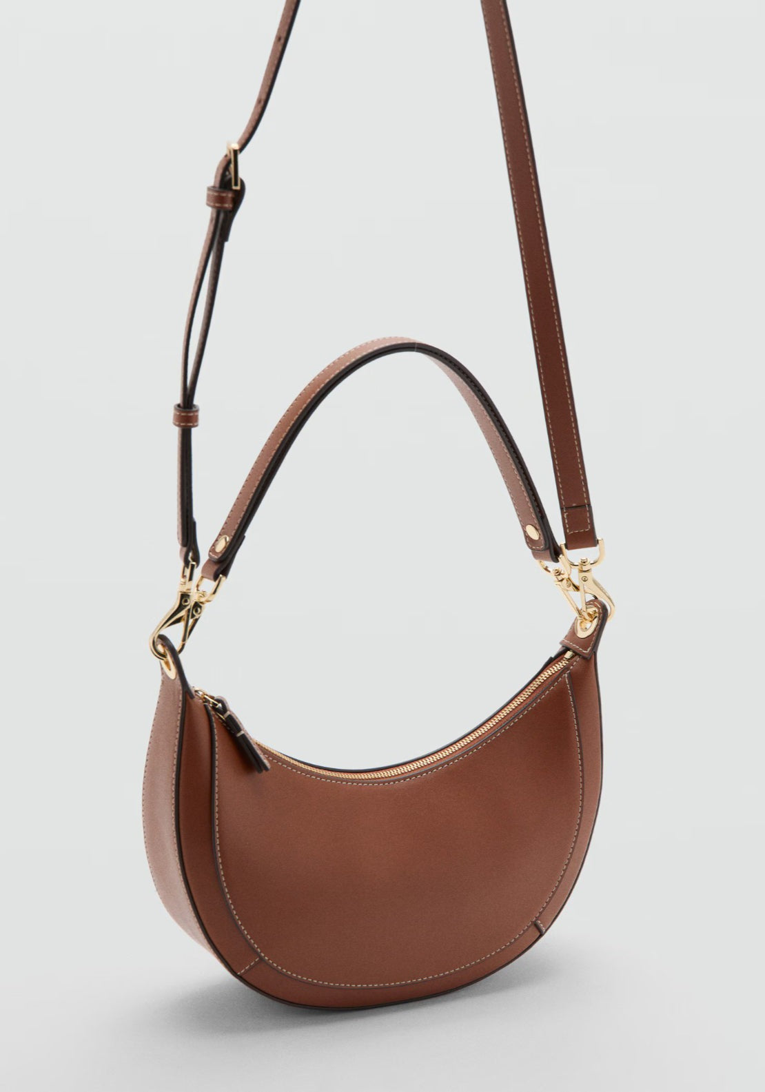 Oval Shoulder Bag - Brown