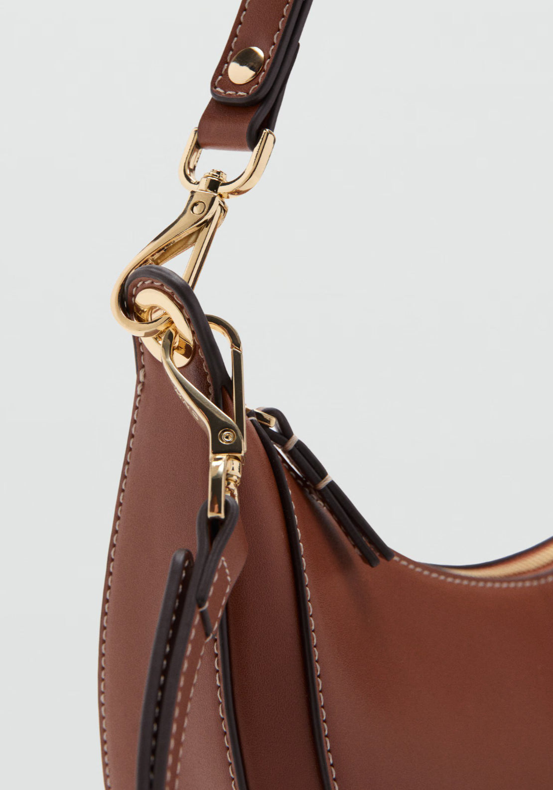 Oval Shoulder Bag - Brown