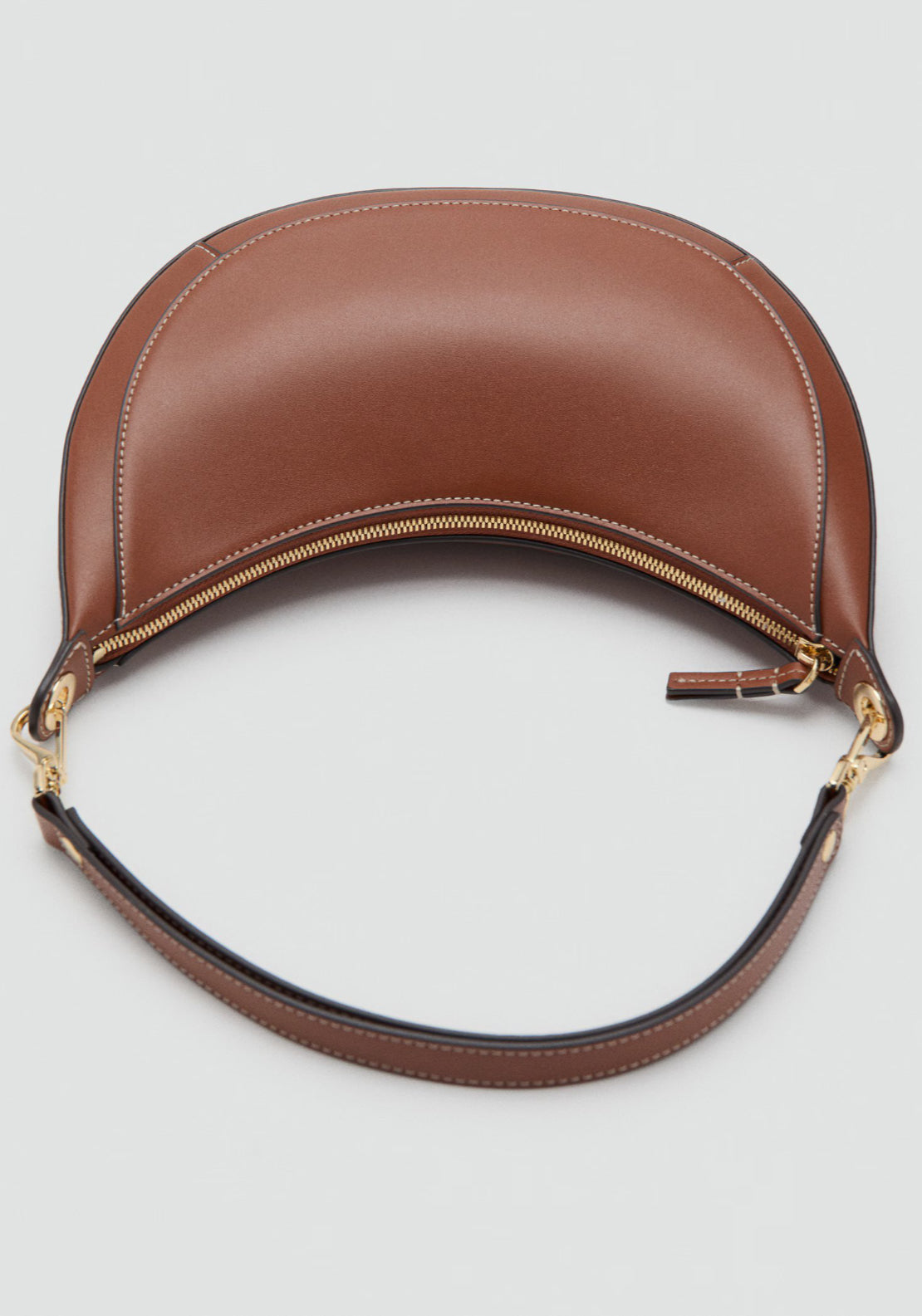 Oval Shoulder Bag - Brown