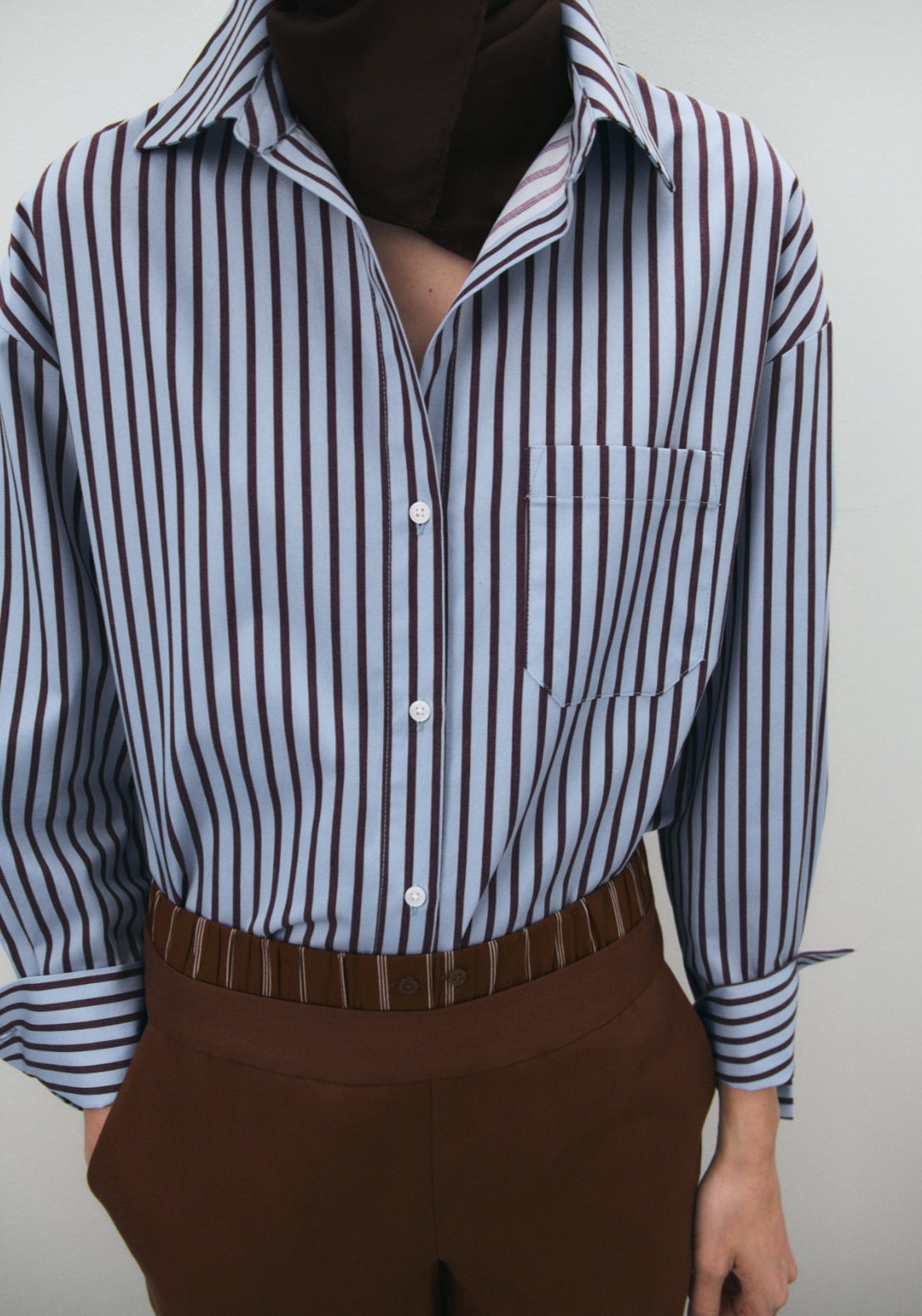 Mango Cotton Striped Shirt - Blue 1 Shaws Department Stores