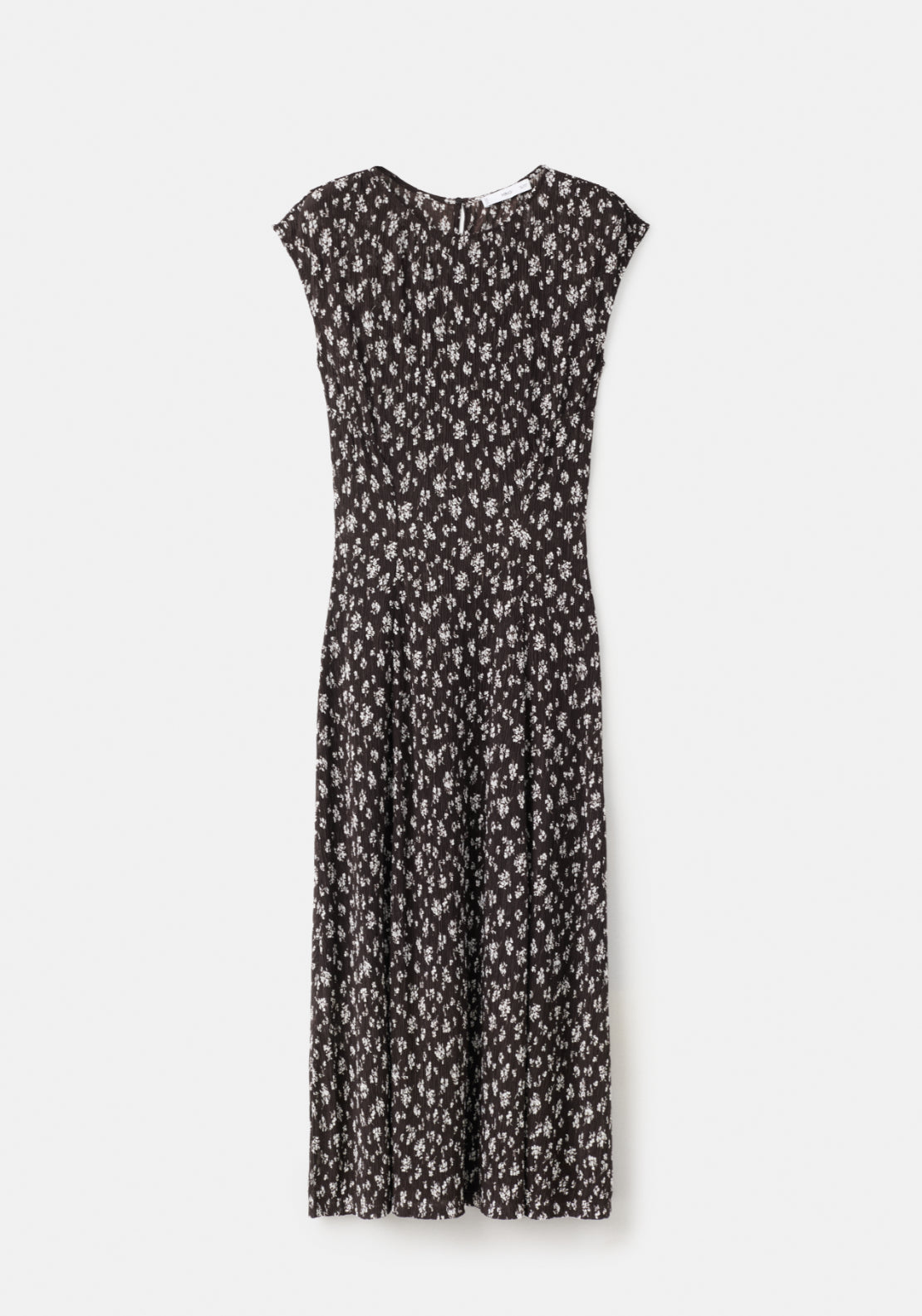 Floral Print Midi-Dress - Brown