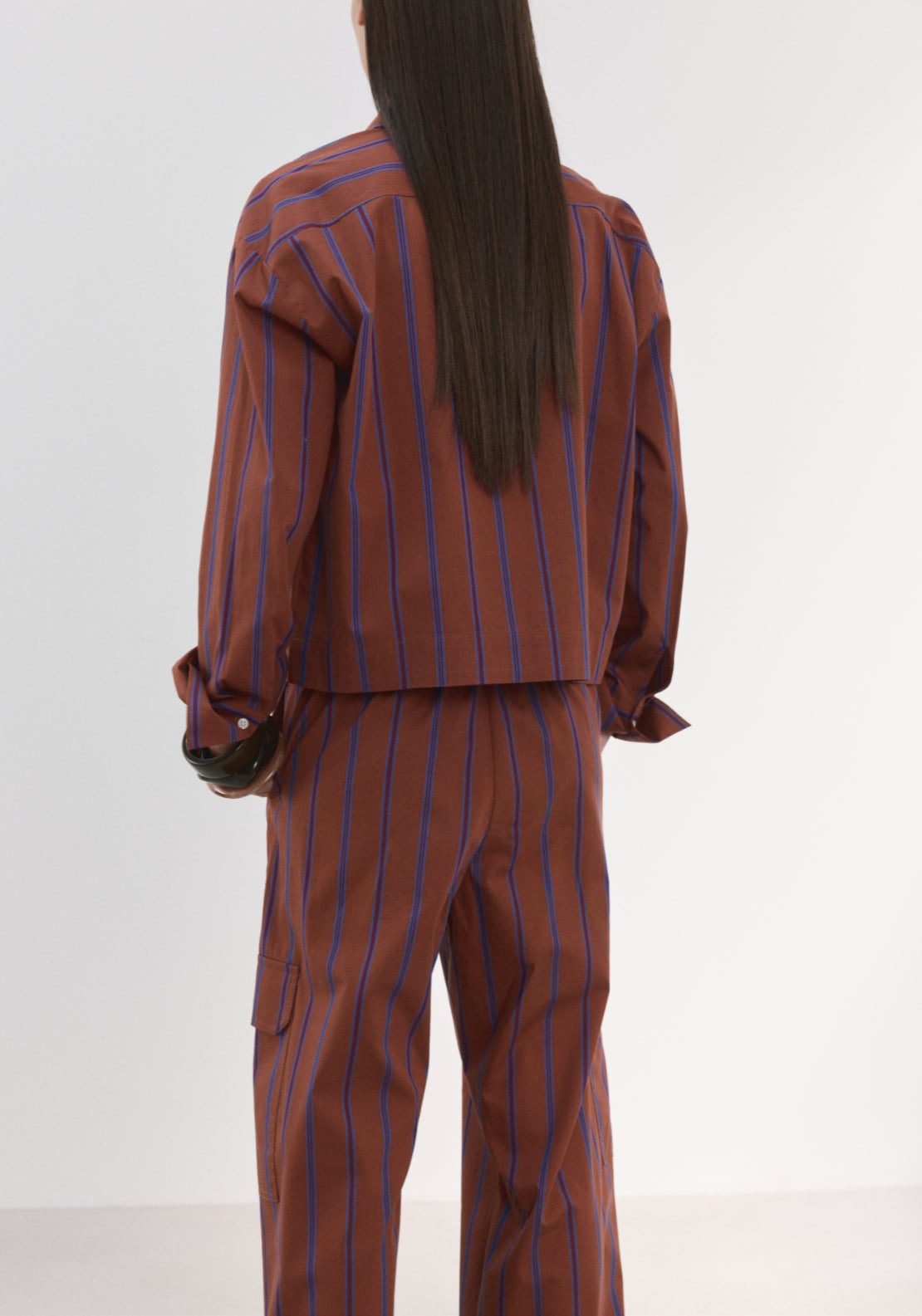 Cotton Striped Shirt - Orange