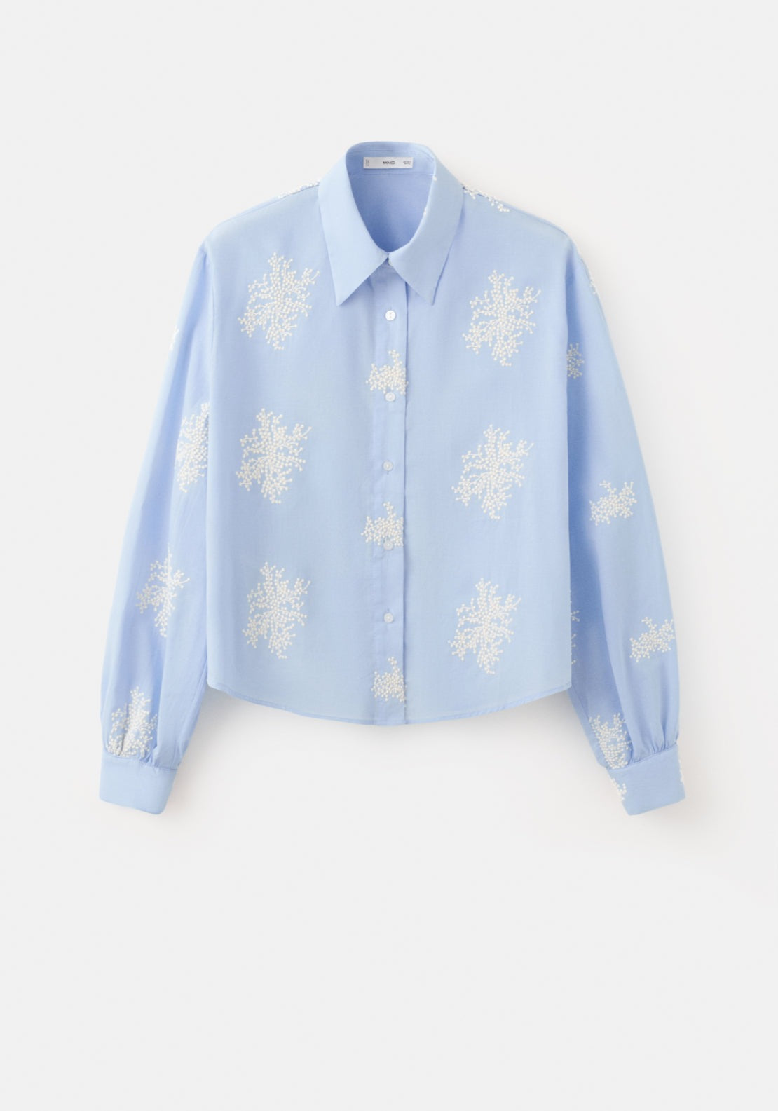 Floral Embroidered Shirt - Blue
