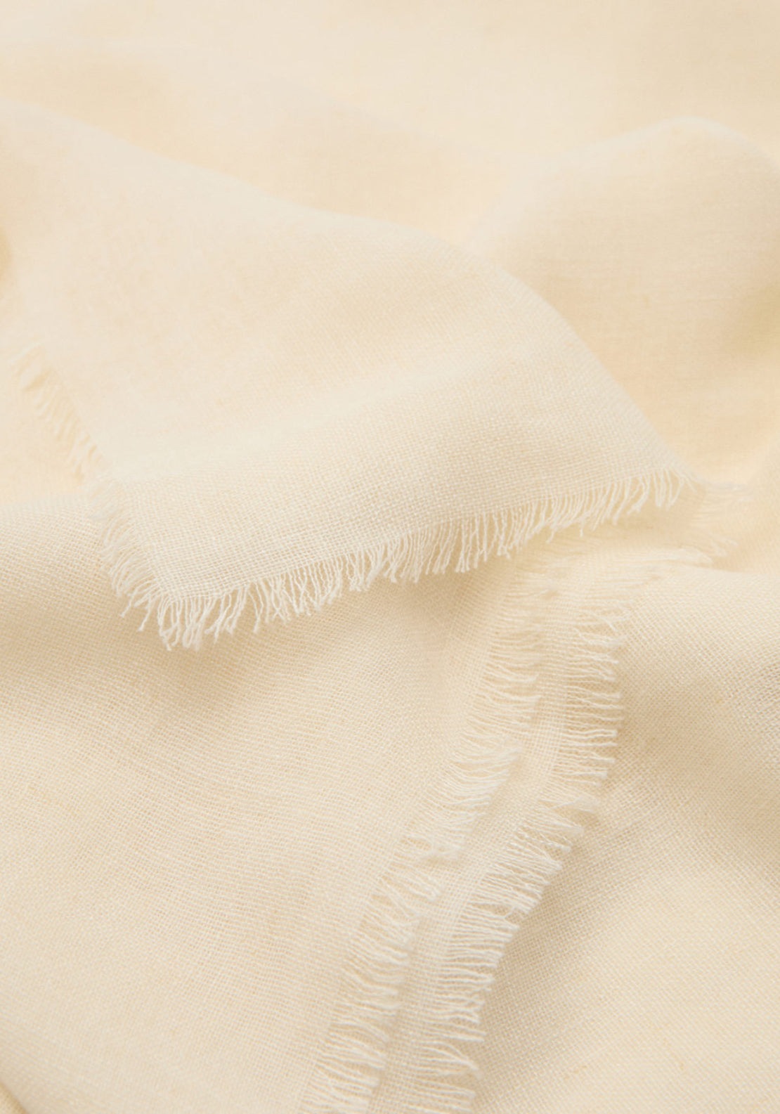 Mango Frayed Edge Linen Scarf - Cream 2 Shaws Department Stores