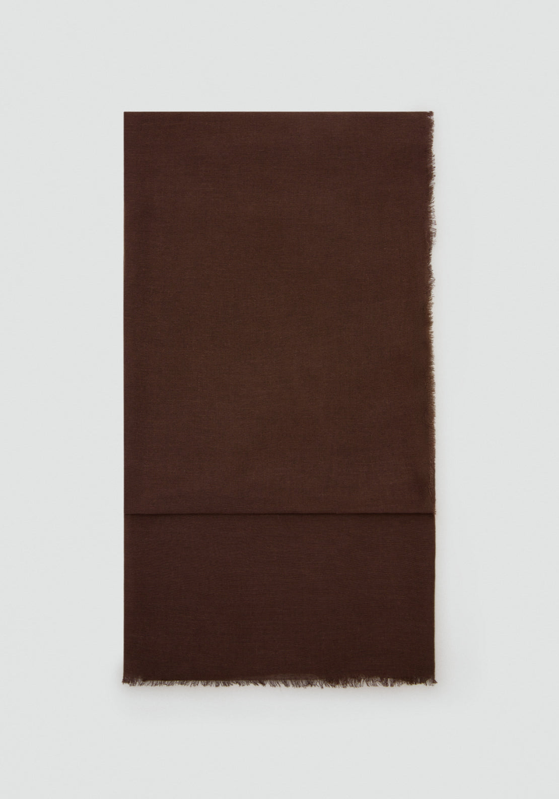 Frayed Edge Linen Scarf - Brown