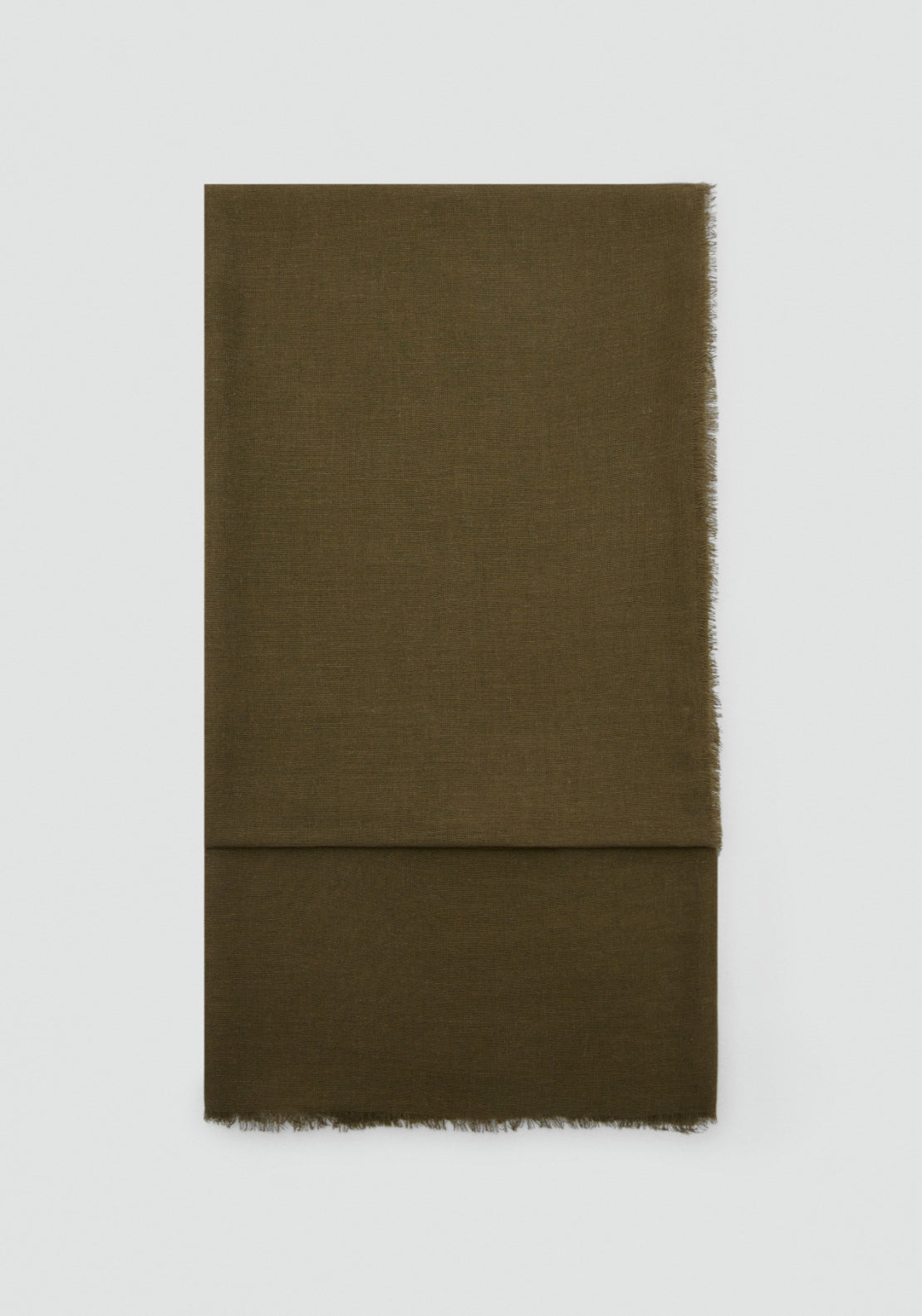 Frayed Edge Linen Scarf - Green