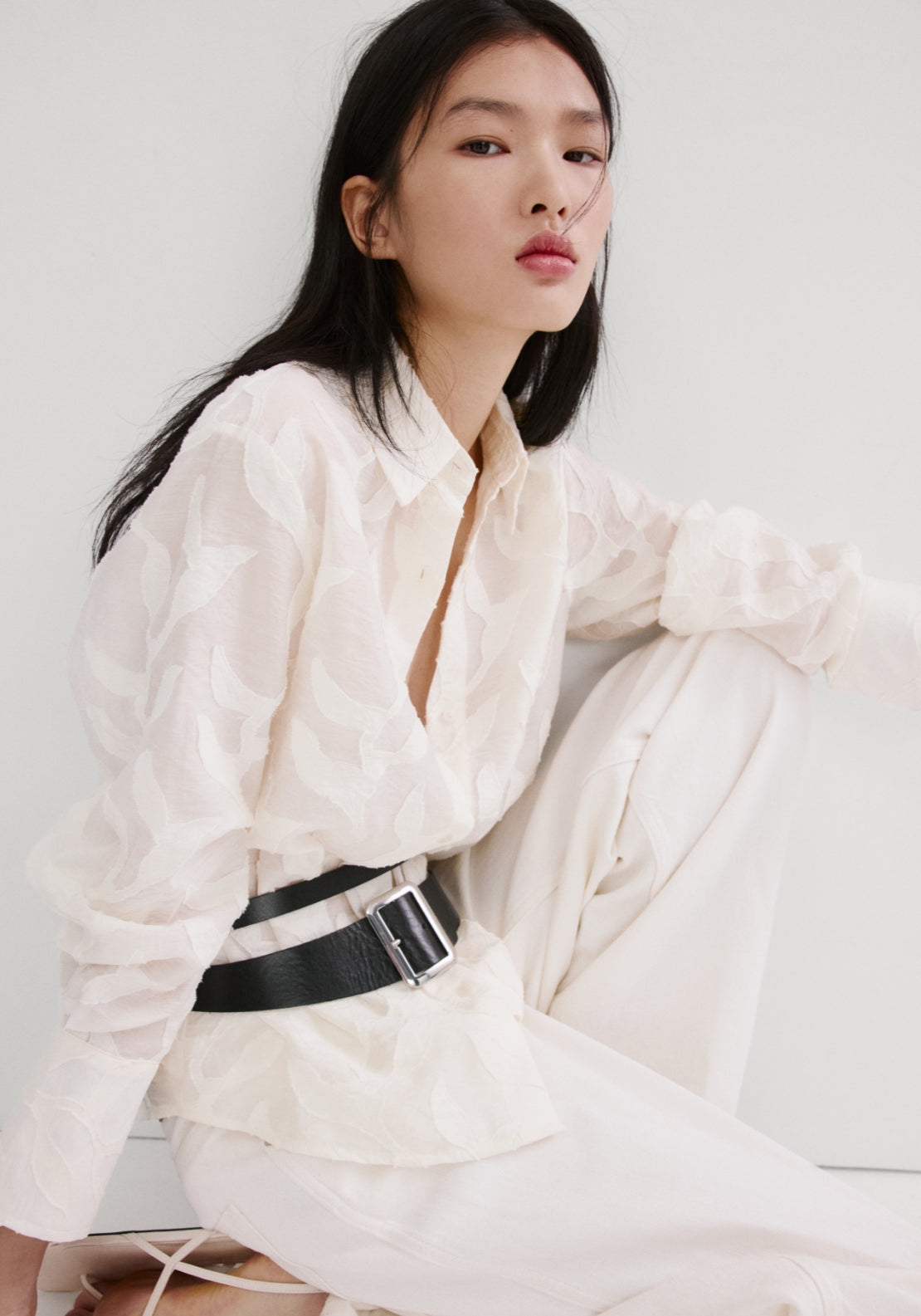 Embroidery Floral Blouse - White