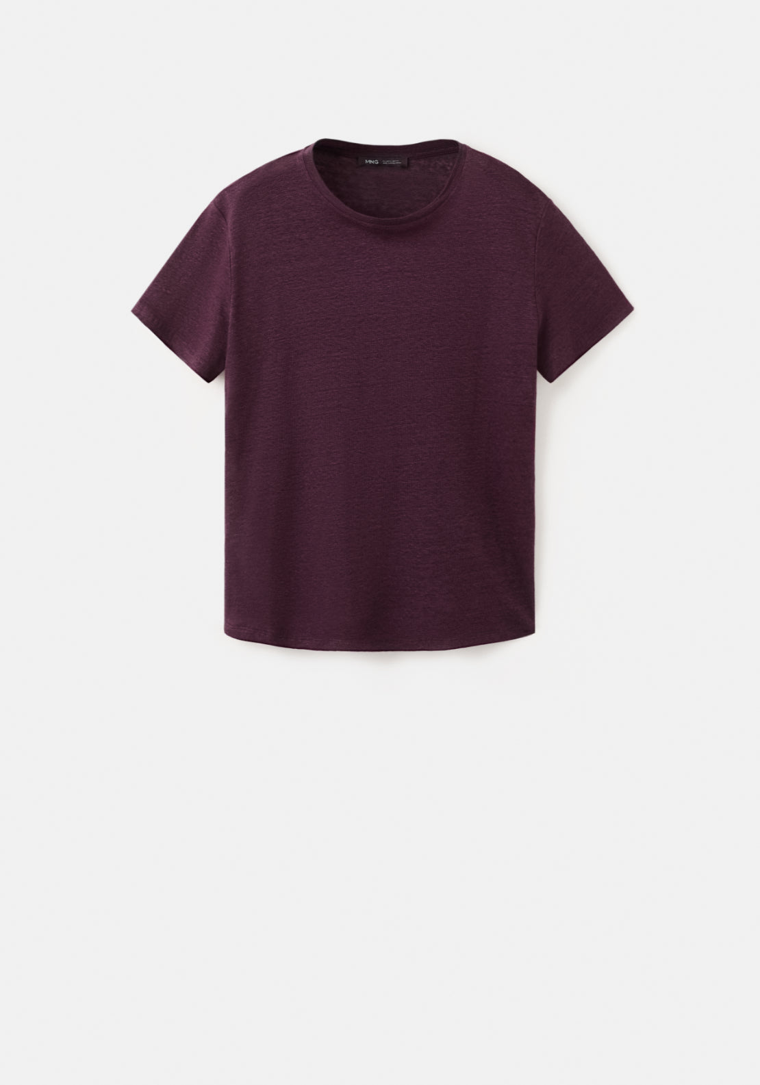 Short Sleeved Linen T-Shirt - Burgundy
