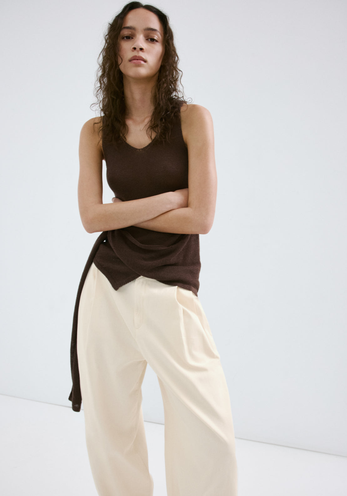 Mid Rise Baggy Jeans - Cream