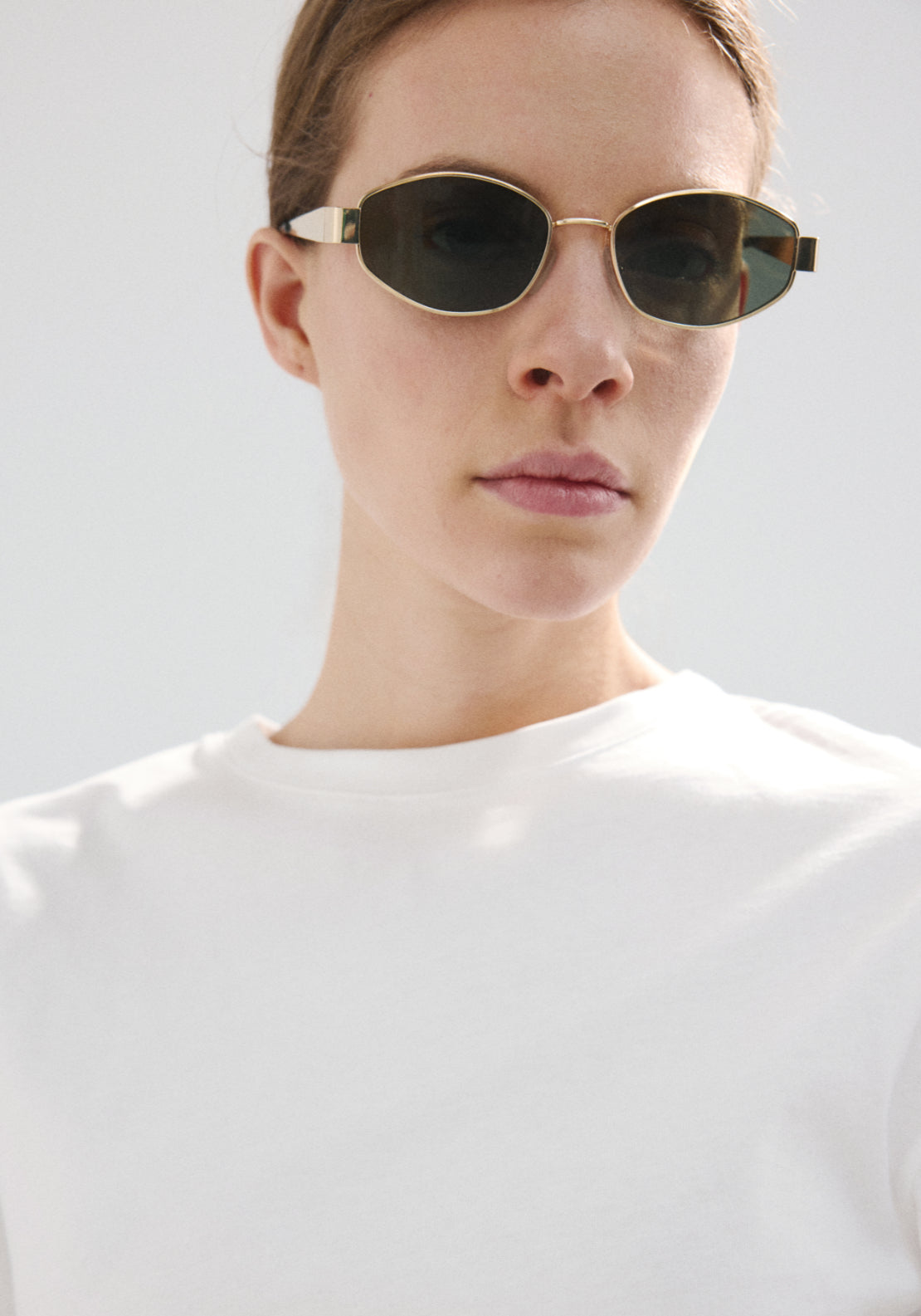 Cotton t-shirt with pucker detail - White