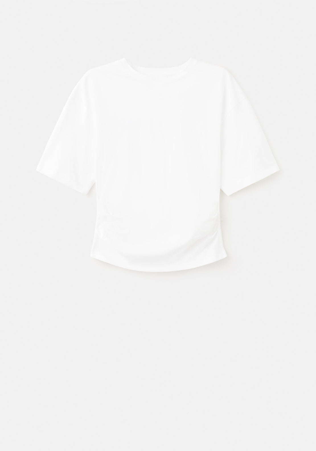 Cotton t-shirt with pucker detail - White