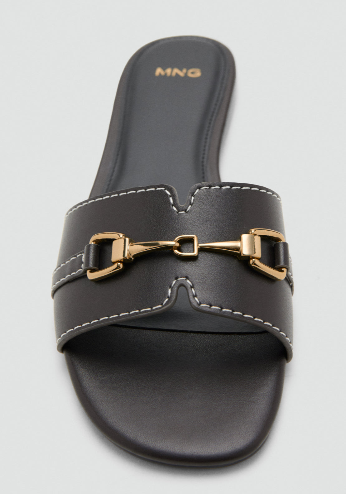 Mango Metallic Detail Strap Sandal Earth - Brown 6 Shaws Department Stores