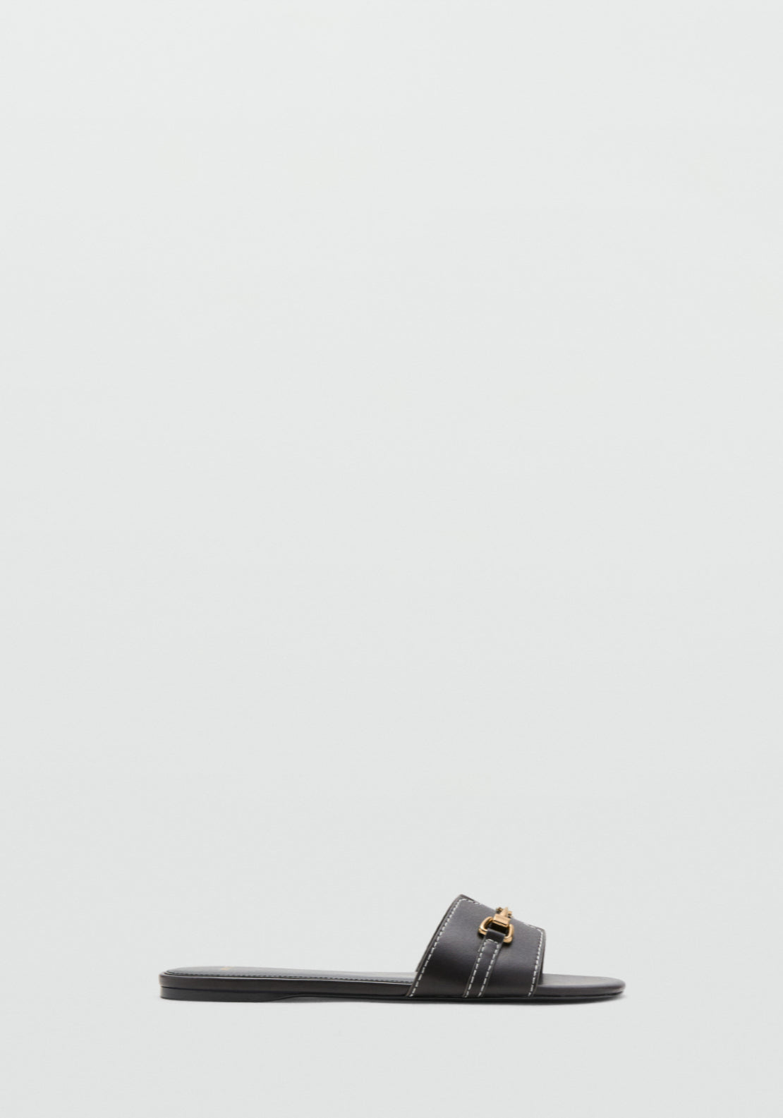 Mango Metallic Detail Strap Sandal Earth - Brown 1 Shaws Department Stores