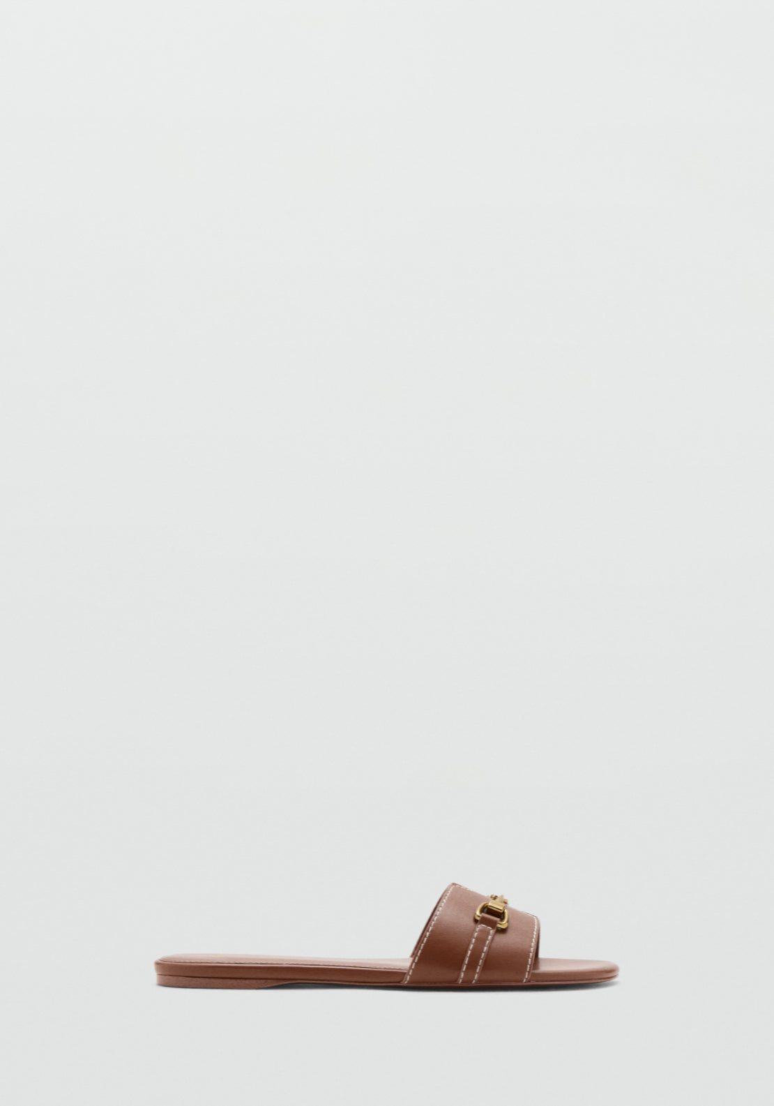 Mango Metallic Detail Strap Sandal Earth - Brown 1 Shaws Department Stores