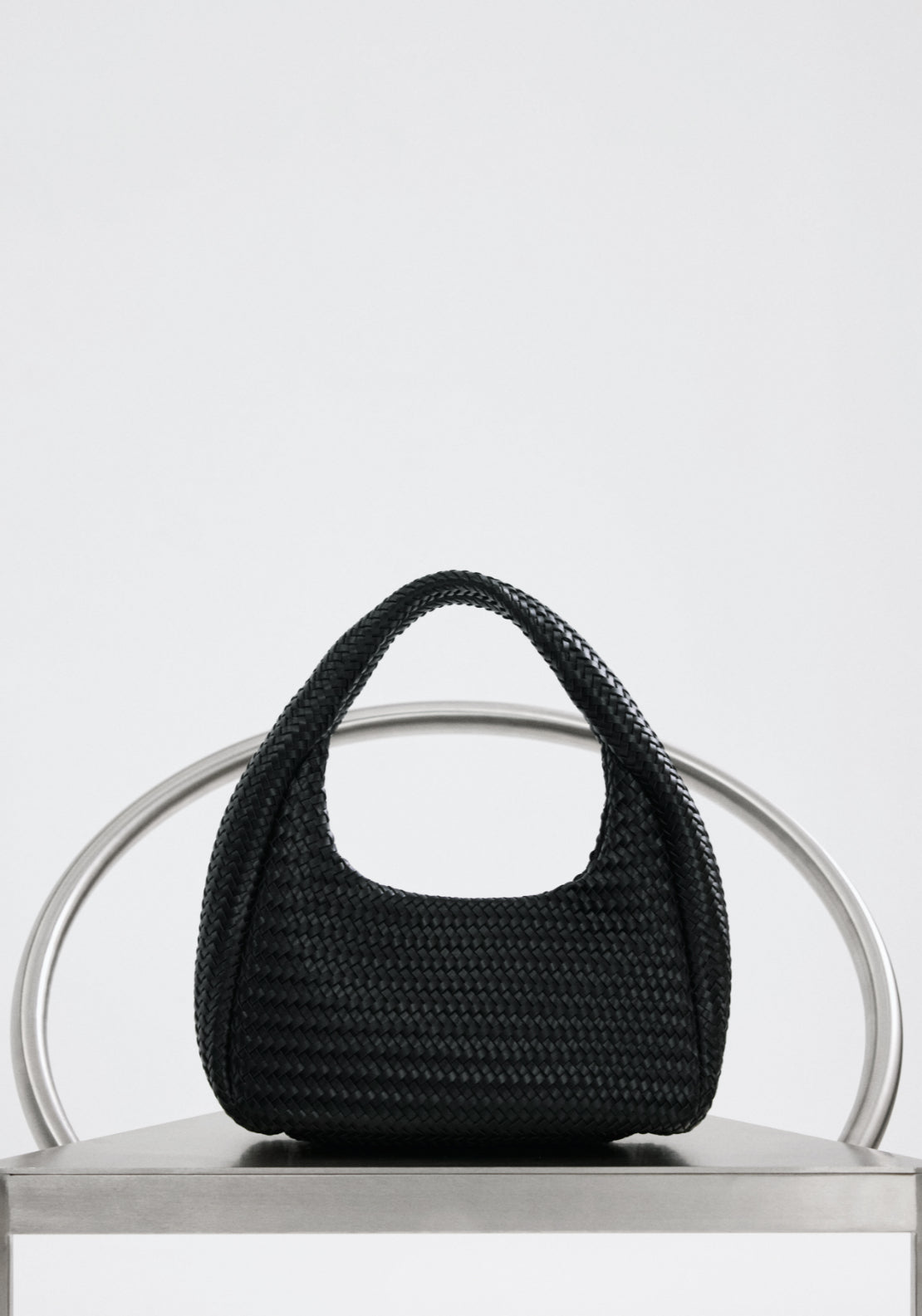 Braided Shoulder Bag - Black