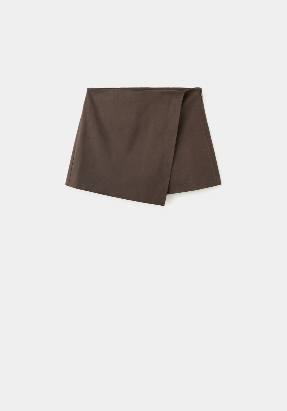 Mango Linen Blend Skort - Brown 5 Shaws Department Stores