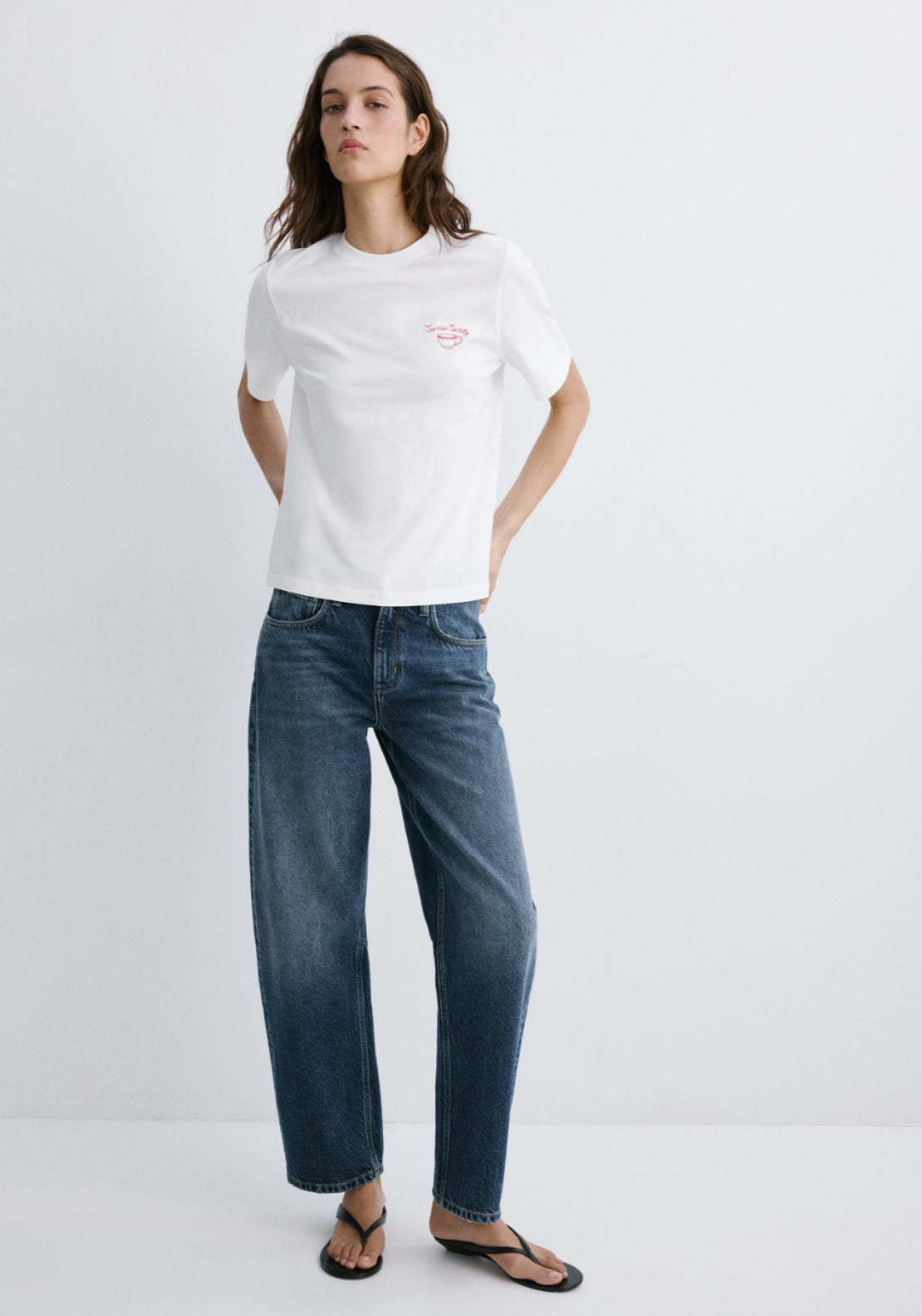 Printed Cotton-Blend T-Shirt - White
