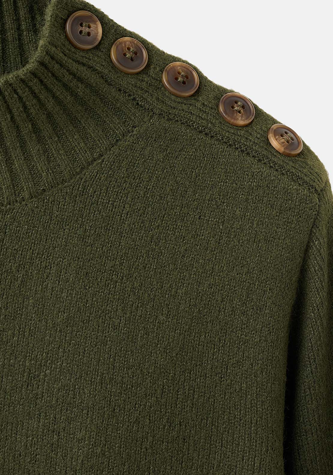 Button Knit Dress - Green