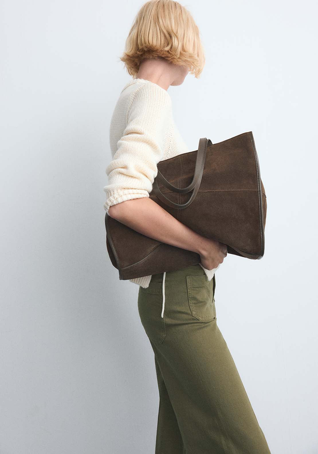 Wide Leg Jeans With Pockets - Green