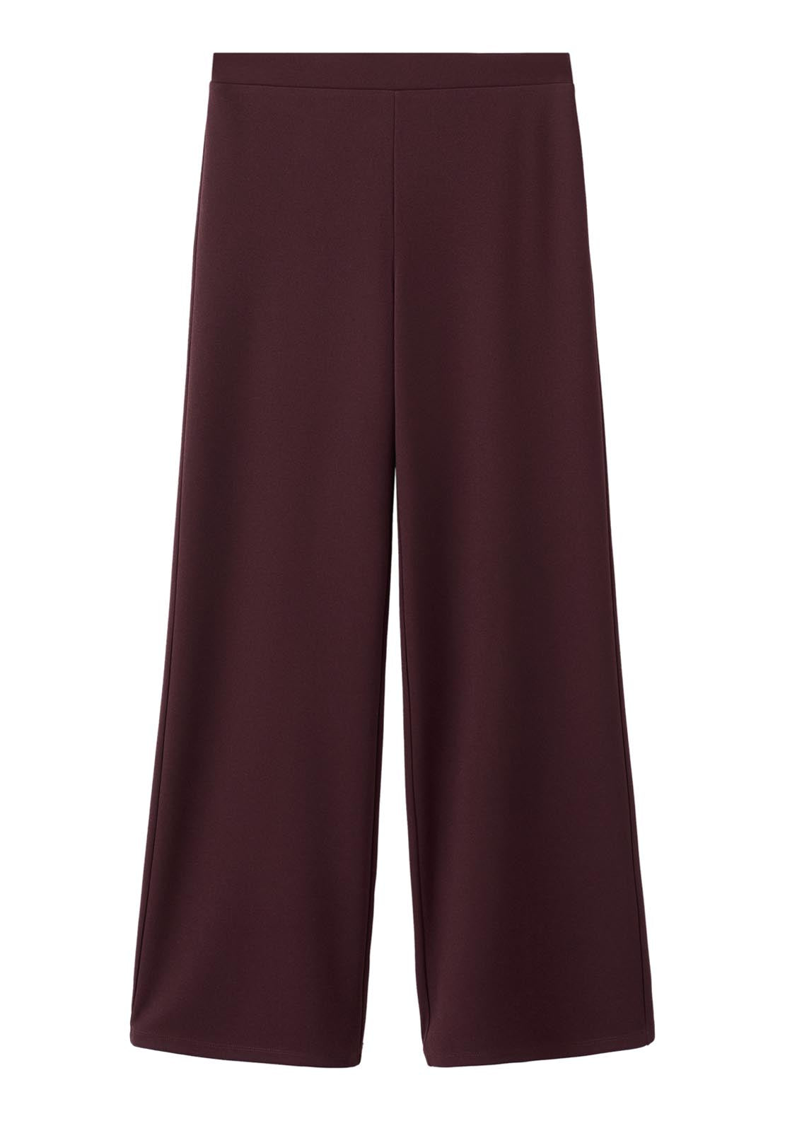 Straight Leg Trousers - Burgundy