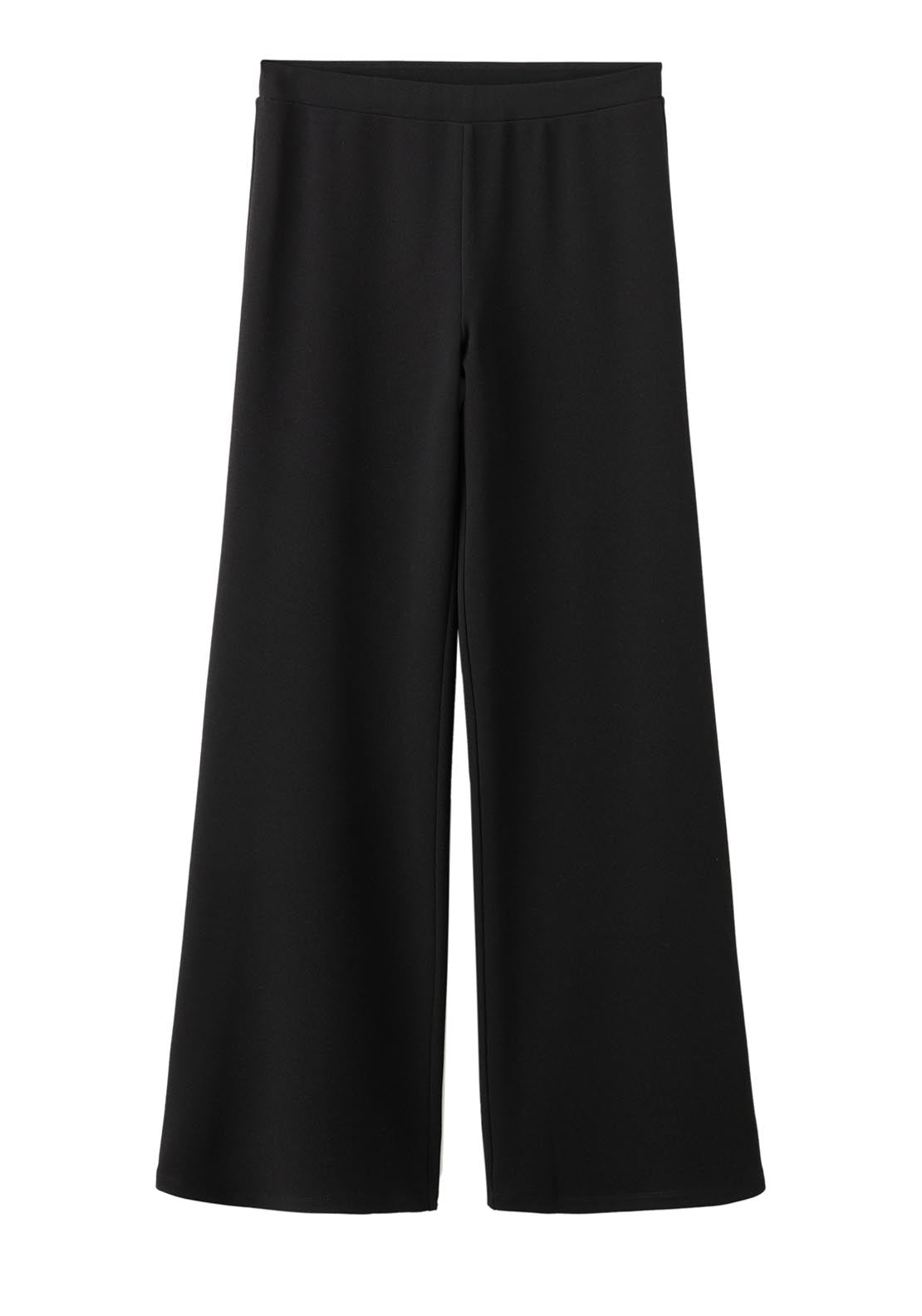 Straight Leg Trousers - Black