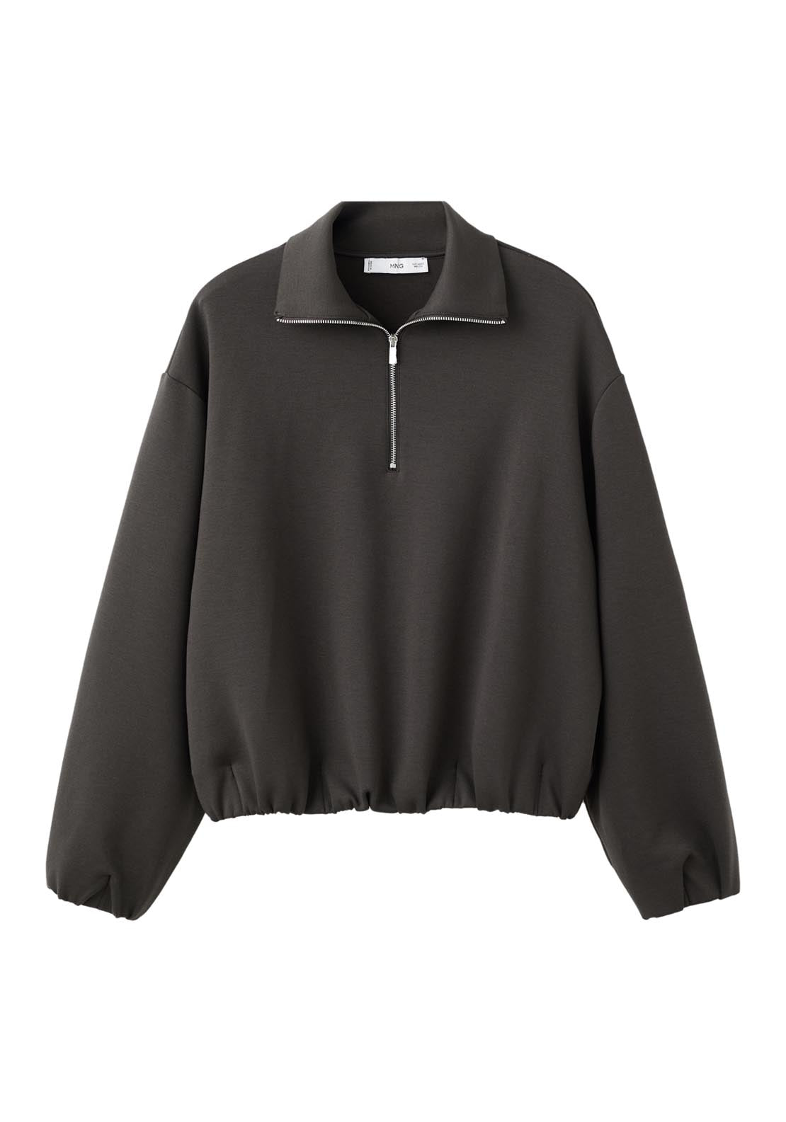 Half Zip Sweatshirt - Brown