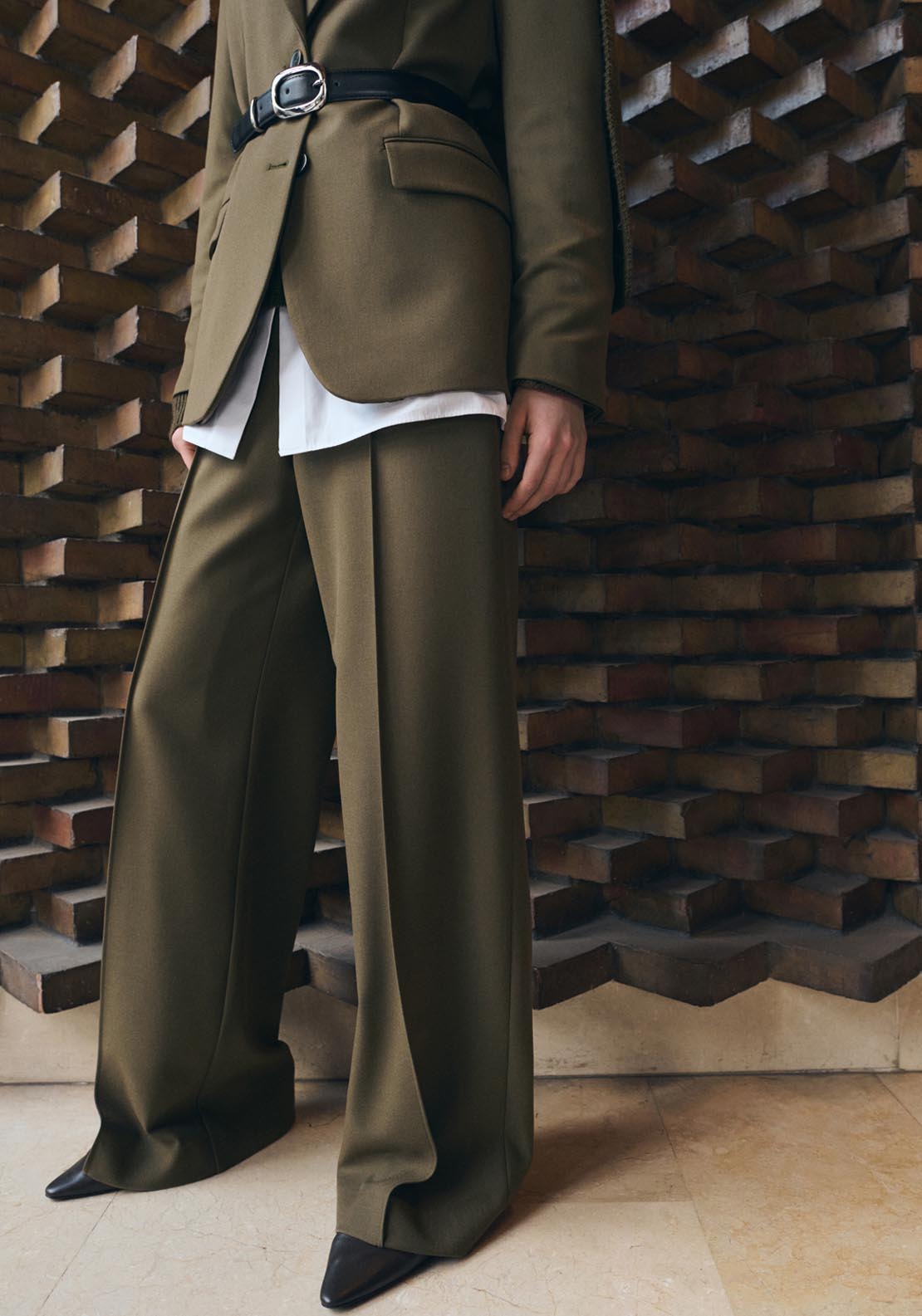 Straight Long Trousers - Green