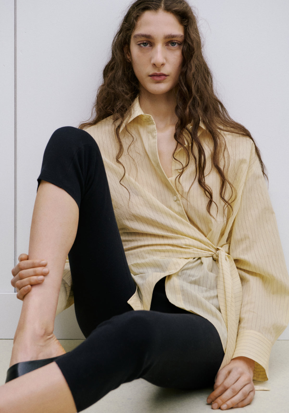 Stripped Knot Shirt - Pastel Yellow