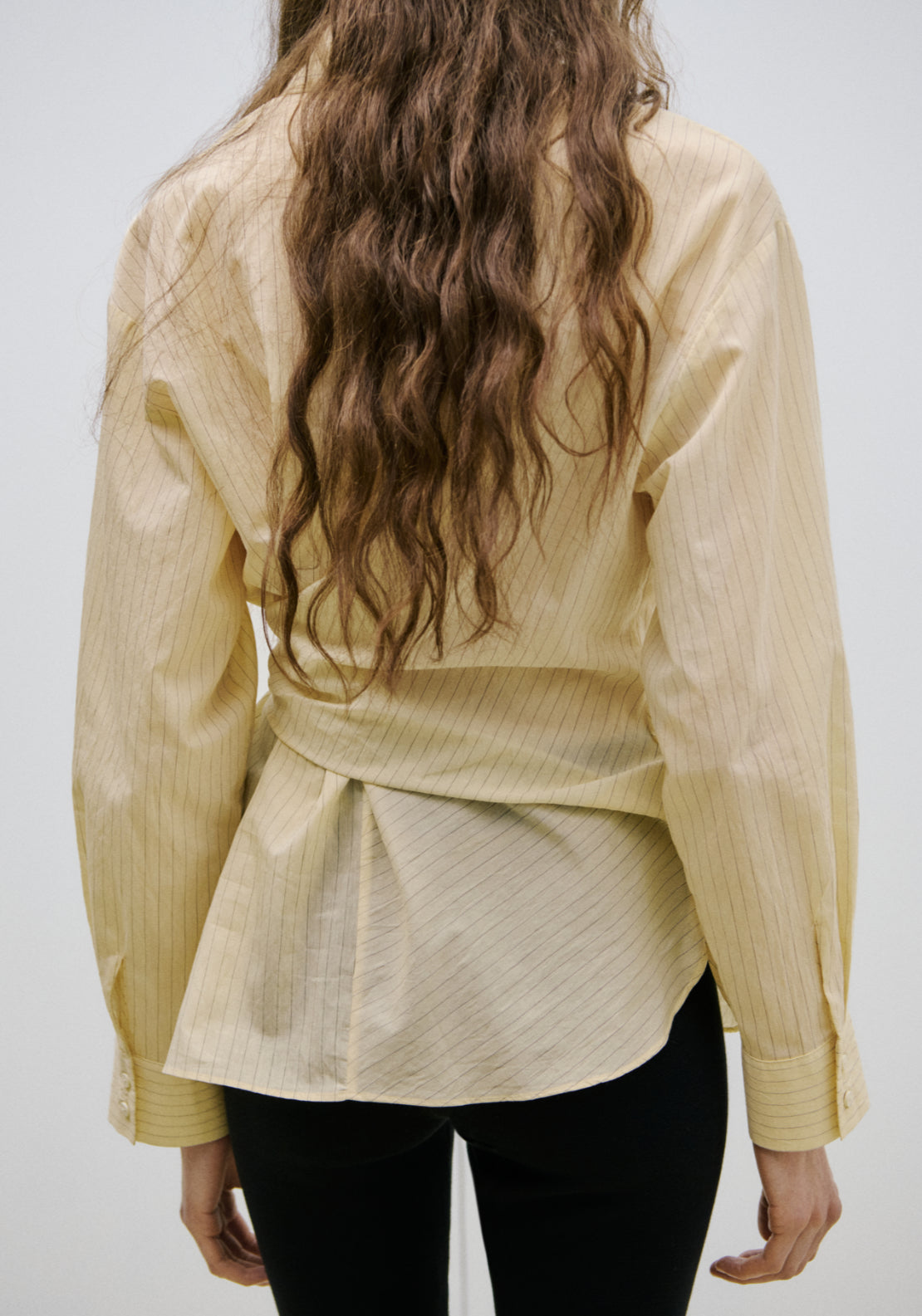 Stripped Knot Shirt - Pastel Yellow