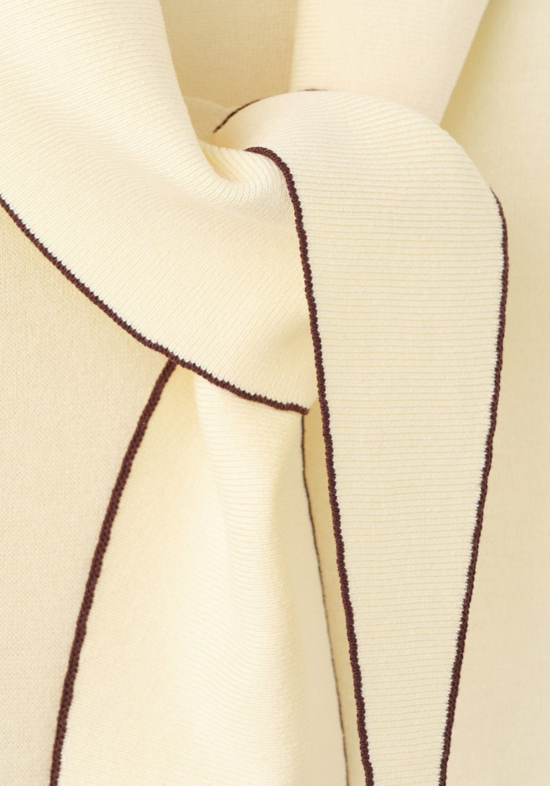 Knit Top With Scarf Detail - Light Yellow