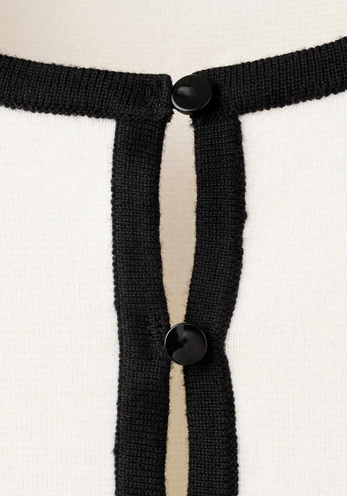 Contrasting Ribbed Cardigan - Cream