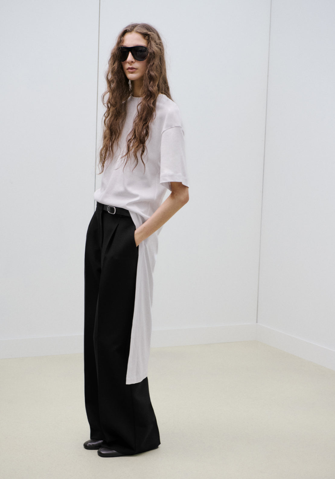 Belt Straight-Fit Trousers - Black